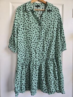 Nobody's Child | Floral Summer Collared Dress In Green Size 8